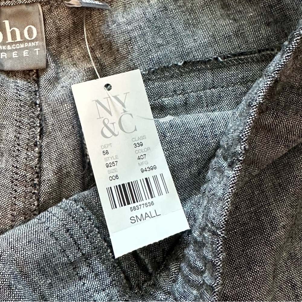 NWT SOHO Street NY & Co. Gray Linen Wide Leg Pants - Size Small - Picture 10 of 15